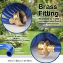 15FT Blue EVA Coil Garden Hose with Metal Fittings