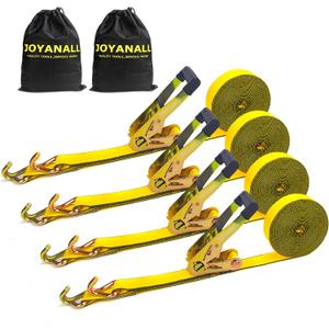 2 Inch Ratchet Straps Heavy Duty30ft Tie Down Straps Ratchet with Double J Hook, 10000lbs Break Strength, Cargo Ratchet Straps for Moving, Truck, Trailers, Motorcycles (4 Pack)
