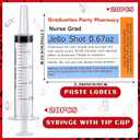 Threlaco 40 Pcs Nursing Graduation Party Supplies, 20 Pcs Plastic Syringes for Drinks, 20 Sticky Labels, Class of 2026 Graduation Decoration Nurse Party Supplies Bsn Rn Lpn Gift(20 ml)