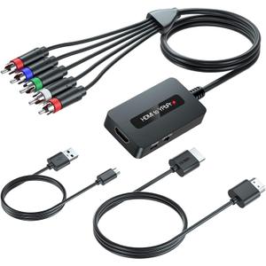 HDMI to Component Only Converter Cable with HDMI and Component Cables, 1080P HDMI to YPbPr Only, HDMI in Component Out Converter for DVD/STB/PS3/PS4