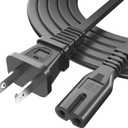 Superer Printer Power Cord Cable Fit for HP OfficeJet Pro, Envy, DeskJet Series Printers 2 Prong Replacement - (ETL Listed Cable) (4 ft)