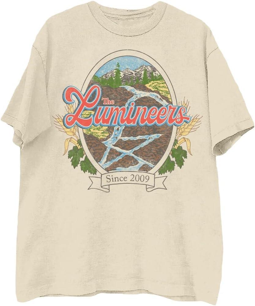 The Lumineers Unisex Adult The Lumineers Official Merch Since 2009 Tee (Beige, L)