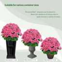Artificial Geranium Bush 20 Inch Outdoor Potted Artificial Plant for Front Porch, UV Resistant Faux Flower Bush for Garden, Yard & Patio Decor (2 Pack)