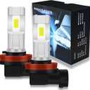 H16 H8 H11 LED Fog Light Bulbs, 6000LM 600% Brightness 6500K Cool White Fog Light Bulb, 60000HRS Lifespan 1:1 Replacement H8 H16 Fog Bulbs For Cars,Trucks, Non-polarity, Pack of 2