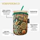 Neoprene Insulated Cup Sleeve for Iced Coffee, Hot & Cold Beverages  Reusable, Washable Drink Holder Cup Sleeve  Anti-Slip, Eco-Friendly, Multi-Color Design (BUSH, SMALL)