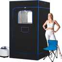 Portable Sauna, Full Size, Steam Tent Sauna Box with 3.0L Steamer, Remote Control, Folding Chair, 9 Levels