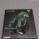 BENGOO G9000 Stereo Gaming Headset for PS4 PC Xbox One PS5 Controller, Noise Cancelling Over Ear Headphones with Mic, LED Light, Bass Surround, Soft Memory Earmuffs for Laptop Mac  Green