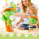 Cactus Bubble Machine, Automatic Bubble Blower with Music & Wiggle Action, Portable Handheld Bubble Maker with Lights, Birthday Gifts for Toddlers, Party Favors Toys, Easter Basket Stuffers for Kids