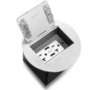 Kanayu Silver Recessed Floor Outlet, 3.98"x 3.66" x 3.15" 1-Gang, Receptacles Duplex with 4.8A USB Chargers 20A TR Device and Waterproof Adjustable Steel Box, Round Electrical Outlet Kit, Etl Listed