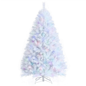 6 ft. White Iridescent Tinsel Artificial Christmas Tree with 792 Branch Tips