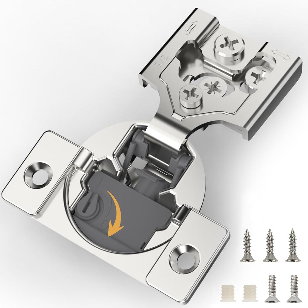 [Closing Speed Control] 20 Pack 3/8 Inch Overlay Soft Close Hinges for Face Frame Cabinet, 4D Adjustment, Stainless Steel Kitchen Cabinet Hardware, 105 Open Concealed Self Closing Hinge