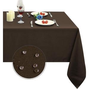Rectangle Table Cloth, Chocolate, 60 x 120 Inch | Heavy Duty Water Resistance Microfiber Tablecloth, Decorative Fabric Table Cover for Outdoor and Indoor Use