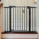 Babelio Baby Gate for Doorways and Stairs, 26-40" Auto Close Dog Gate, Press Guard C5, Easy-Install Pressure Mounted Safety Door, No Drilling Safety Gate for Child and Pets, Wood Pattern