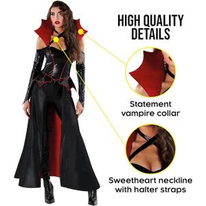 Morph Women's Adult Vampire Bodysuit Vampiress Costume For Woman M