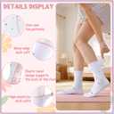 Cute Pilates Socks with Grips for Women Ruffle Yoga Sock | Non Slip Grippy, Cotton Breathable, Athletic Crew Sock for Barre Workout Hospital, 2/4 Pairs (White)