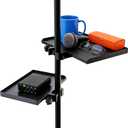 2pcs Microphone Stand 9.4"x6.8" 7.9"x5.5" Tray Adjustable Clamp-on Utility Shelf Rack Tray for Stage Music Stand Audio Mixer Karaoke Stage Live Streaming Recording Broadcasting