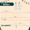 Aurelema Mini Christmas Lights String Warm White Vintage Short Strand String Lights, Clear Bulbs Wire Fit Light up Christmas Decorations(10 Bulbs Connectable,5ft,White)