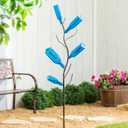 Evergreen Garden Glass Bottles for Bottle Tree, Wine Bottles for Decorativation Indoor Outdoor Wedding Christmas Party Decor (Blue, Set of 5)
