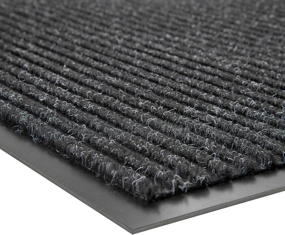 Front Door Mat, Heavy Duty Indoor Outdoor Doormat for Entryway, 60" x 36" Low Profile Outdoor Mats for Home Entrance, Stain and Fade Resistant Welcome Mat for High Traffic Area, Black