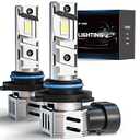 FRANXI H4 Bulbs, 9003/HB2 Fog Light Bulbs, Super Bright 6000K Cool White, 1:1 Size Design with Cooling Fan, Plug and Play, Pack of 2