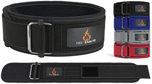 Fire Team Fit 4 Inch Weight Lifting Belt for Men and Women, Back Support for Powerlifting, Squats, Deadlifts, Onlyming Weightlifting & Cross Training Workout Pack of 4