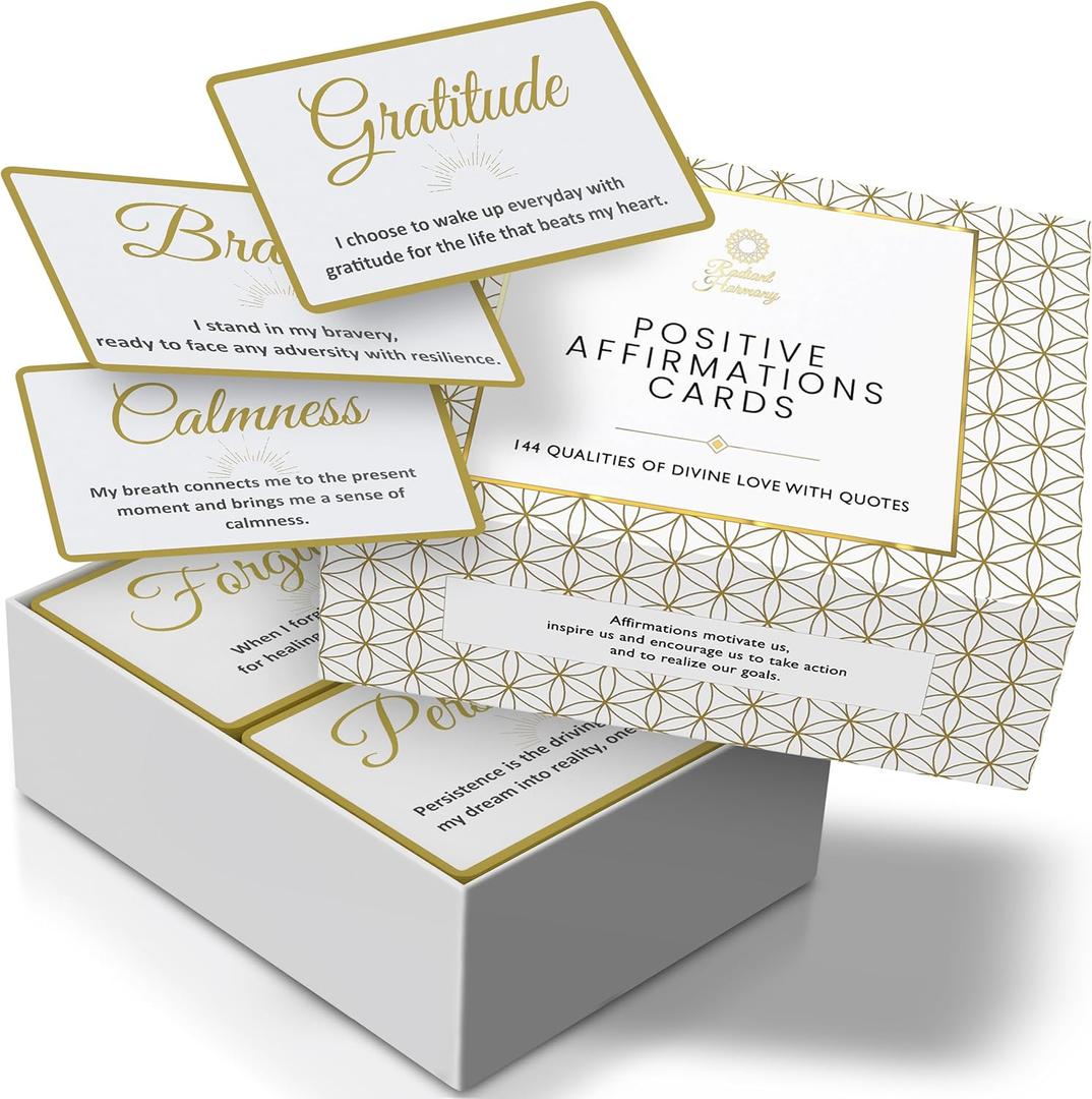 2 x RADIANT HARMONY 144 Daily Affirmation Cards - Women's Inspirational & Mindfulness Cards with Elegant Design 2 x RADIANT HARMONY 144 Daily Affirmation Cards - Women's Inspirational & Mindfulness Cards with Elegant Design