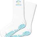 Cute Pilates Grippy Socks, Pink Pilate Gifts for Women, Striped Crew Grip Socks for Studio Pilate. (Pink)