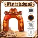 Leyndo 8ft Western Cowboy Inflatable Arch with 5 LED Lights Rodeo Blow up Archway Decorations for Western Birthday Party Indoor Outdoor Decor