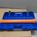 Inner Tie Rod Removal Tool Set Automotive Inner Tie Rod Tool Kit with 12 Crowfoot Adapters, 1/2 Inch Drive Tube for the Ball Head Inside the Steering Wheel, Steering Wheel Lever Wrench Set