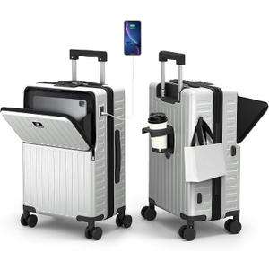 20 Inch Carry-On Luggage with Front Pocket, 22x14x9 Airline Approved