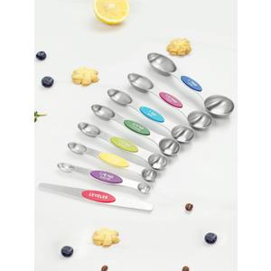 Measuring Spoons Set, Stainless Steel Measuring Spoons for Cooking and Baking, Multicolor, Set of 8
