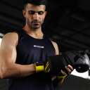 WYOX Gel Boxing Hand Wraps Inner Gloves for Men & Women, 80cm Quick Wrist Straps, Padded Knuckle Protection for Muay Thai Kickboxing, Hand Wraps for Boxing & Martial Arts (Glow Yellow, L/XL)