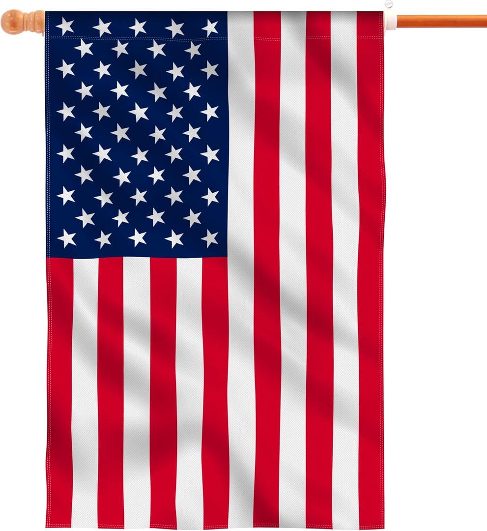 Anley Rip-Proof American US National House Flag 28 x 40 In - Double Sided 3-Ply Premium House Flag - Fade Resistant, Double Stitched & Long Lasting - United States July 4th Independence Day House Flags