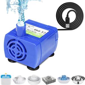Cat Water Fountain Pump, Replacement Pump (No LED light) for Cupcake Ceramic Cat Drinking Fountain, Pet Fountain Pump for Water Dispenser, Ultra Quiet Cat Dog Drinking Fountain Pump