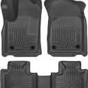 Husky Liners Weatherbeater Floor Mats | Fits 2016 - 2025 Dodge Durango; 2016 - 2021 Jeep Grand Cherokee; 2022 Jeep Grand Cherokee WK | Front & 2nd Row, 3-pc Black - 99151
