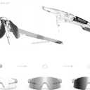 SCVCN Photochromic Cycling Glasses Sports Sunglasses Men Women Clear Bicycle MTB UV400 Protection TR90 Frame Bike (18 Transparent Frame)