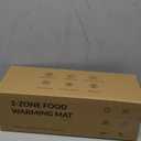 3-Zone Independent Warming Mat for Food 40"x17" XXL, Food Warming Mat with 17 Precise Temp Levels & 16H Timer, Heating Mat for Food, Silicone Roll-Up Food Warmer & Warming Tray for Party Buffets (Dark Gray)