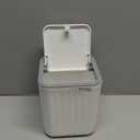 SUBEKYU 0.6 Gal Mini Desktop Trash Can with Lid, Small Square Countertop Garbage Bin, Plastic Tiny Tabletop Wastebasket for Office/Kitchen/Coffee Table, White