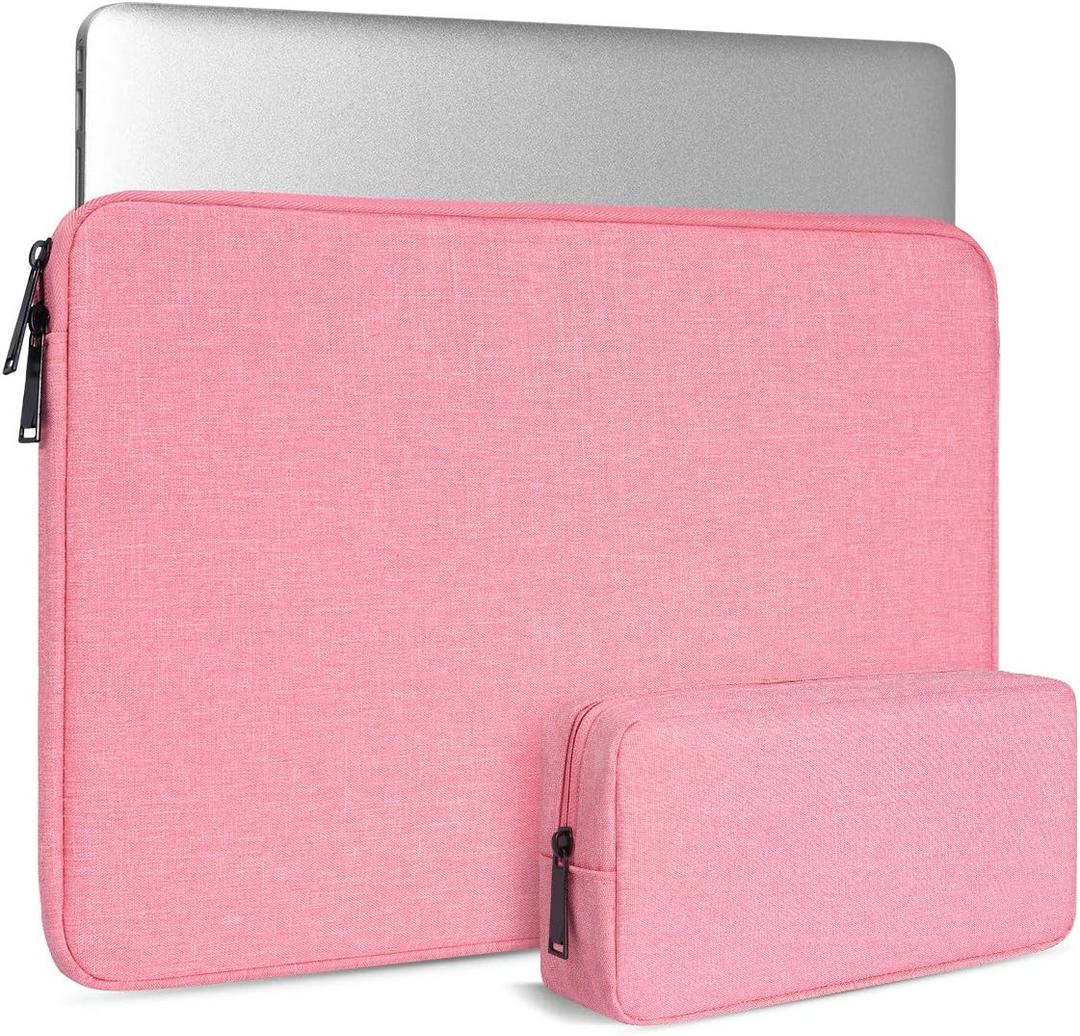 15.6 Inch Laptop Sleeve Case for Lenovo IdeaPad 3 3i/Lenovo ThinkPad E15/ Legion/Yoga 7i 16 inch/Flex 5, LG Gram 16", Dell HP Asus Acer Chromebook with Small Case, Pink