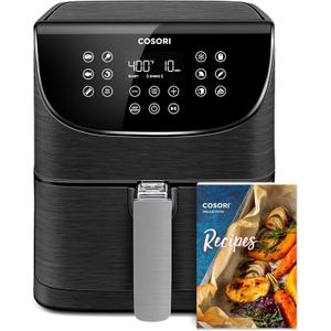 COSORI Pro Gen 2 Air Fryer 5.8QT, Upgraded Version with Stable Performance & Sleek New Look, 13 One Touch Functions, 100 Paper & 1100 Online Recipes, Dishwasher-Safe Detachable Square Basket, Black
