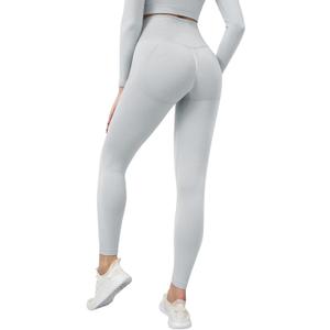 Women's High Waist Fitness Leggings Quick Drying Yoga Pants Solid Training Running Athletic Workout Pants (Gray, S)