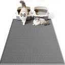 Pieviev Cat Litter Mat Double Layer Waterproof Urine Proof Trapping Mat 1 Pack (Gray, 36x30 Inch (Pack of 1))