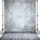 Professional Abstract Portrait Photography Backdrop,Wall with Wood Floor Backdrop for Kids Photography Baby Newborn Cake Smash Photo Shoots Hypoallergenic Fabric Photography Props(Grey-8x12ft)
