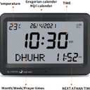 Azan Clock, Automatic Worldwide Digital 8 Azan Prayer Sounds Muslim Prayer Clock for USA Home Decor (Black)