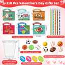 Zonon 180 Pcs Valentine's Day Gifts for Kids Valentines Stationery with Cards Mini Squeeze Favors and Cups Classroom Exchange Gift for Boy Girl Party Exchange Prizes Favors (Sport Ball)
