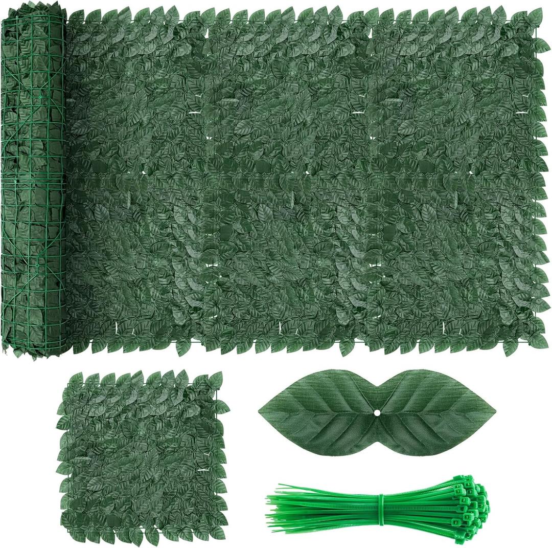 Artificial Ivy Privacy Fence Screen, 120x40 inch Dense Leaves Fence Panel, Super Privacy Greenery Wall Faux Ivy Greenery Backdrop Ivy for Patio, Balcony, Garden, Backyard Indoor Outdoor Decor