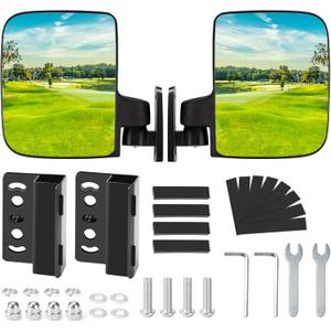 BETOOLL Golf Cart Mirror - No Drilling Folding Golf Cart Mirrors Rear View - Golf Cart Mirrors Universal for 0.75" & 1" Square Tube - Golf Cart Side Mirrors Compatible with Club Car, EZGO, Yamaha BETOOLL Golf Cart Mirror - No Drilling Folding Golf Cart Mirrors Rear View - Golf Cart Mirrors Universal for 0.75" & 1" Square Tube - Golf Cart Side Mirrors Compatible with Club Car, EZGO, Yamaha