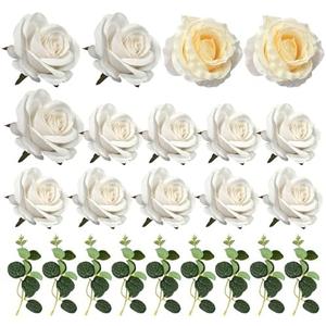 Flower Cake Toppers Boho Cake Toppers Artificial White Rose Eucalyptus Cake Decorations for Girl Women Birthday Baby Shower Wedding Valentine's Day Celebration Boho Party Supplies (Style 7)
