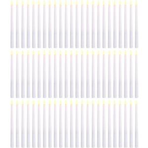 lifancy 72 Pcs Flameless Taper Candles, LED Flameless Candles Flickering Taper Fake Candles Bulk Battery Operated, Christmas Home Wedding Decor(0.8 X 11 Inch)
