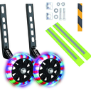 Kids' Bicycle Training Wheels Flash Mute Heavy Duty Rear Wheel with Stabilizers Mounted (for 12 14 16 18 20 inch Kids Bike) 1 Pair + 1 Reflective Tape + 2 Reflective Arm Bands